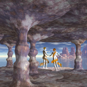 Digitale Kunst mit dem Titel "Caverne de Platon" von Ruy, Jean Bardot, Original-Kunstwerk, 3D Modellierung