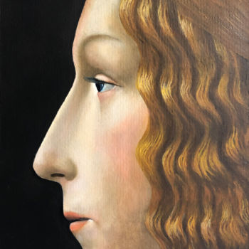 Malerei mit dem Titel "Portrait de femme d…" von Ruy, Jean Bardot, Original-Kunstwerk, Öl