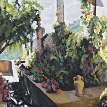 Pittura intitolato ""Chopin's Terrace"" da R J Burgon, Opera d'arte originale
