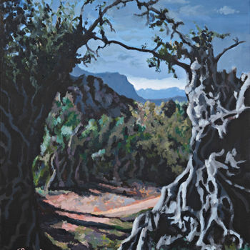 Pittura intitolato ""Through The Olive…" da R J Burgon, Opera d'arte originale
