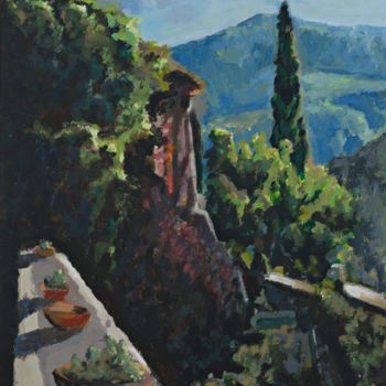 Painting titled ""The Monastery At V…" by R J Burgon, Original Artwork