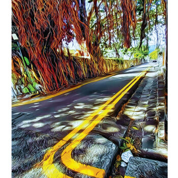 Digital Arts titled "Follow the yellow l…" by Rachid Karroo, Original Artwork, 2D Digital Work