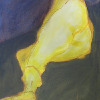 Painting titled "yellow-reclining-fe…" by Richard Herr, Original Artwork, Acrylic