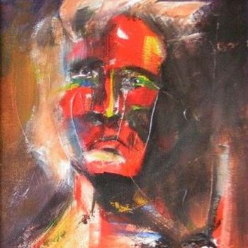 Painting titled "redface 4pfp" by Richard Herr, Original Artwork, Acrylic