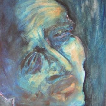 Painting titled "Mood Blue 48pmp" by Richard Herr, Original Artwork, Acrylic
