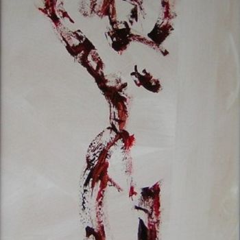 Painting titled "Dark Red (fnp17)" by Richard Herr, Original Artwork, Acrylic