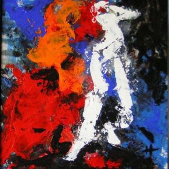 Painting titled "White Man / Orange…" by Richard Herr, Original Artwork, Acrylic