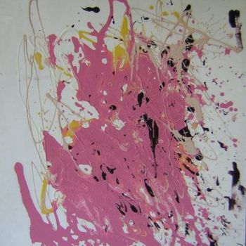 Malerei mit dem Titel "Pink Cat 30ap" von Richard Herr, Original-Kunstwerk, Acryl