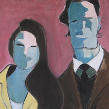 Painting titled "Fred & Alice 76pfmp" by Richard Herr, Original Artwork, Acrylic