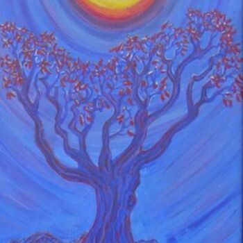 Картина под названием "Misty Blue" - Rlwinkart, Подлинное произведение искусства, Масло