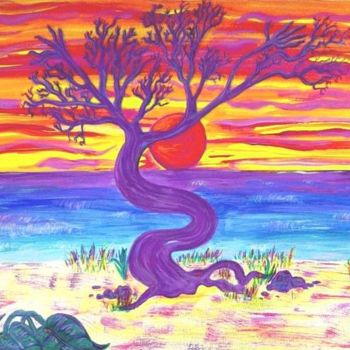 Peinture intitulée "tree in solitude" par Rlwinkart, Œuvre d'art originale, Huile