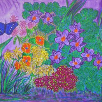 Картина под названием "Floral Delight" - Rlwinkart, Подлинное произведение искусства, Масло