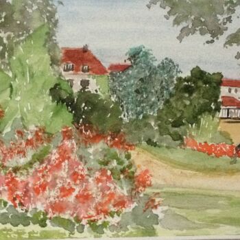 Painting titled "Jardin à Gray" by Rm Studio, Original Artwork, Watercolor