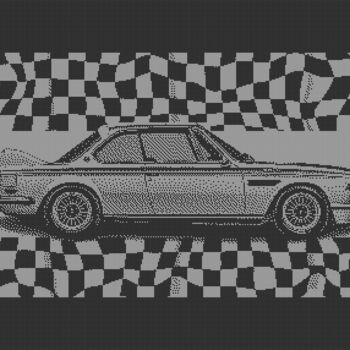 Arte digitale intitolato "BMW E9 CSL C64 PIXE…" da Rm64, Opera d'arte originale, Lavoro digitale 2D