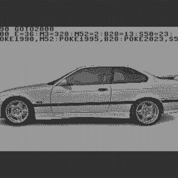 Digitale Kunst mit dem Titel "BMW E36 BASIC C64 P…" von Rm64, Original-Kunstwerk, 2D digitale Arbeit
