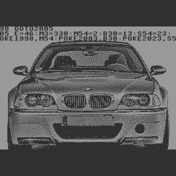 Digitale Kunst mit dem Titel "BMW E46 BASIC C64 P…" von Rm64, Original-Kunstwerk, 2D digitale Arbeit