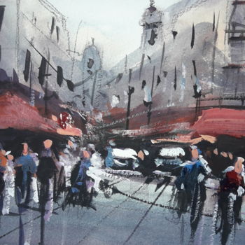 Pintura titulada "Street city" por Ricardo Massucatto, Obra de arte original, Gouache