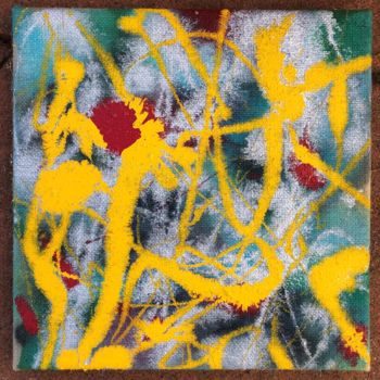 Painting titled "N.61 AbEx Abstract…" by Robert Miskines, Original Artwork, Enamel