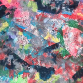 Картина под названием "N92 2019 Abstract E…" - Robert Miskines, Подлинное произведение искусства, Рисунок распылителем краски