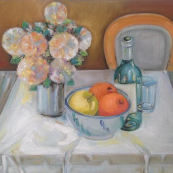 Painting titled "Bodegón_con_flores_…" by Martiche, Original Artwork