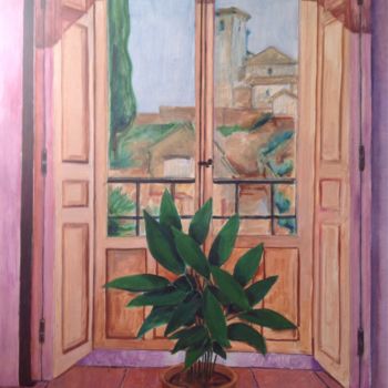 Peinture intitulée "Balcón-con-vista-a-…" par Martiche, Œuvre d'art originale