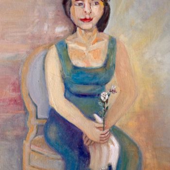 Painting titled "Mujer-sentada.jpg" by Martiche, Original Artwork, Oil