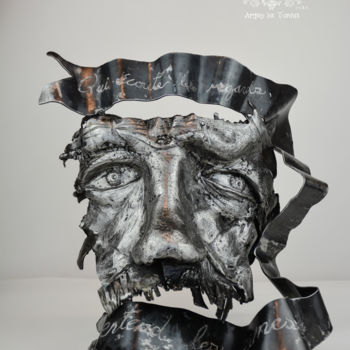 Sculpture intitulée "Eyes of souls by Ar…" par Artiste Les Tordus, Œuvre d'art originale, Métaux
