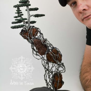 Skulptur mit dem Titel "Float Bonsai  from…" von Artiste Les Tordus, Original-Kunstwerk, Metalle