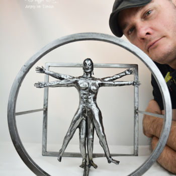 Sculpture titled "The androgynous fun…" by Artiste Les Tordus, Original Artwork, Metals
