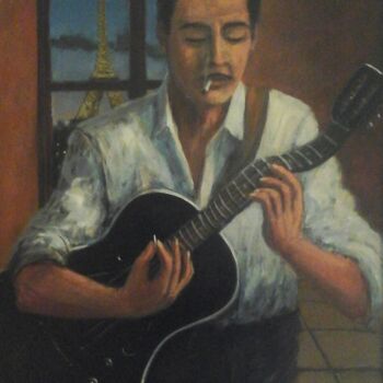 Painting titled "Parlor manouche" by Romano Albanese, Original Artwork, Acrylic Mounted on Other rigid panel