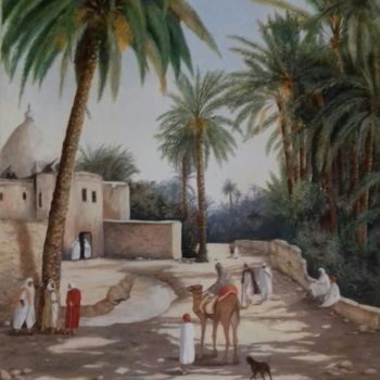 Peinture intitulée "Près d'une mosquée" par Annie Gaurenne, Œuvre d'art originale, Huile