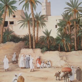 Painting titled "El Maïs au Maroc" by Annie Gaurenne, Original Artwork, Oil