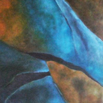 Painting titled "Bleu" by Roanne Martin, Original Artwork, Oil