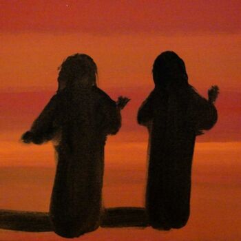 Painting titled "Two sisters" by Rob Arbouw, Original Artwork, Oil