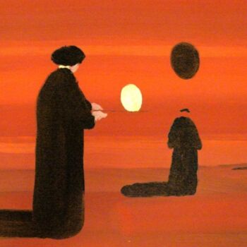 Painting titled "Student and master" by Rob Arbouw, Original Artwork, Oil