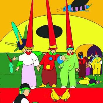 「The big Oom-family…」というタイトルの絵画 Rob Arbouwによって, オリジナルのアートワーク, オイル