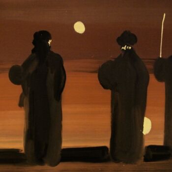 Ζωγραφική με τίτλο "The three philosofe…" από Rob Arbouw, Αυθεντικά έργα τέχνης, Λάδι