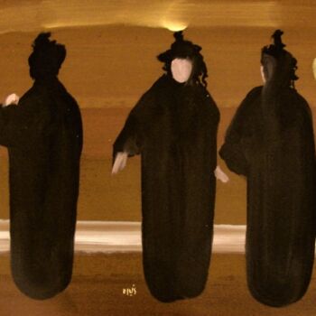 Картина под названием "Kabuki players" - Rob Arbouw, Подлинное произведение искусства, Масло