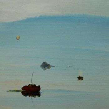 Painting titled "Three fishermen on…" by Rob Arbouw, Original Artwork