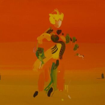 Pintura intitulada "a Red desert king" por Rob Arbouw, Obras de arte originais, Óleo