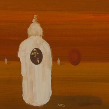 Painting titled "Kabuki player in wh…" by Rob Arbouw, Original Artwork, Oil