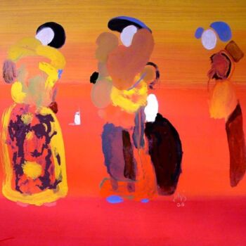 Painting titled "Japanese figures" by Rob Arbouw, Original Artwork