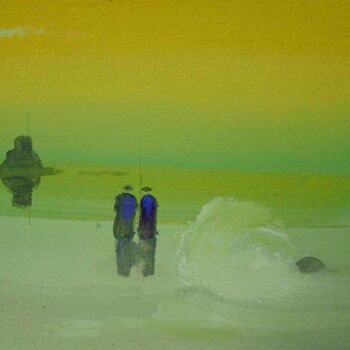 Painting titled "Beach discussion" by Rob Arbouw, Original Artwork