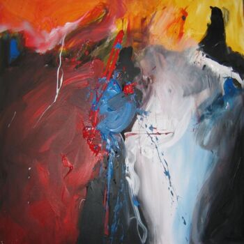 Pittura intitolato "zonder titel 1" da Rob Koedijk, Opera d'arte originale, Olio