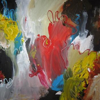 Картина под названием "red rabbit" - Rob Koedijk, Подлинное произведение искусства, Масло