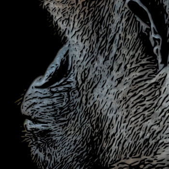 数字艺术 标题为“Gorilla in Profile” 由Robbi Ling Montgomery, 原创艺术品, 数码摄影