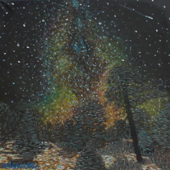 Painting titled "Sky At Night" by Robbie Nuwanda, Original Artwork, Acrylic