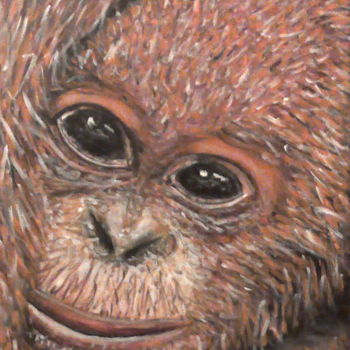 Painting titled "Orangutan" by Robbie Nuwanda, Original Artwork, Acrylic