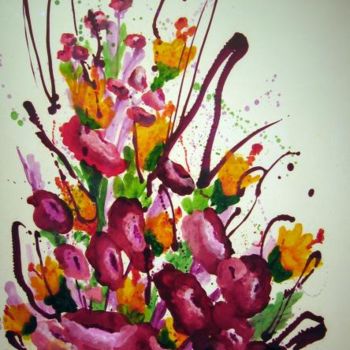 Peinture intitulée "Floral Splash" par Rob Debartolo, Œuvre d'art originale