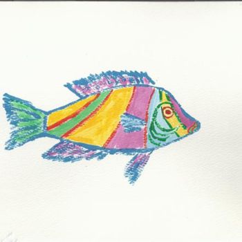 Malerei mit dem Titel "Fish" von Rob Debartolo, Original-Kunstwerk
